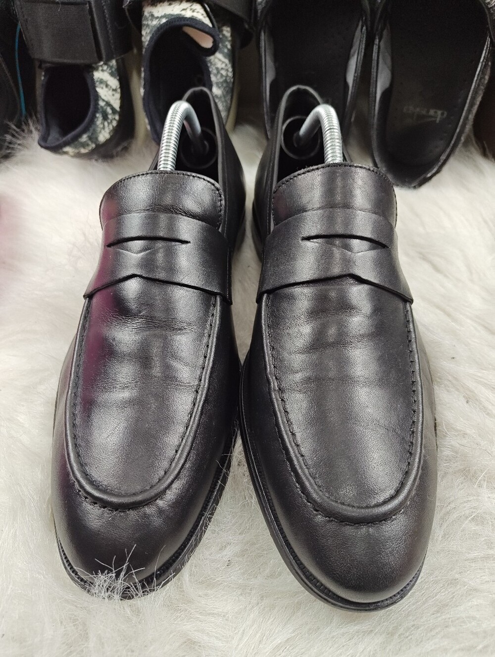 Geox Respira Black Patent Leather Italian Dress Shoes Men's Sz 42 US 9  Wide Fit